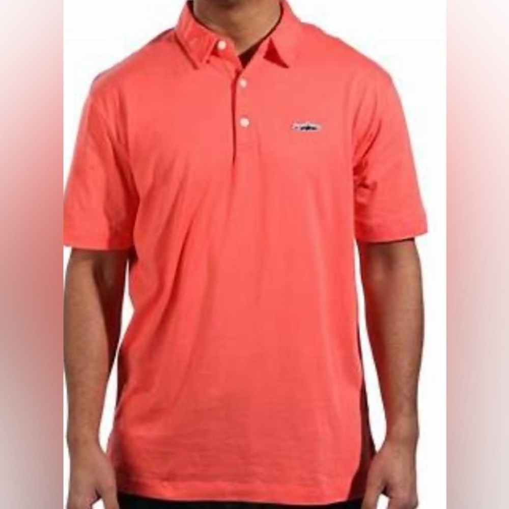 Patagonia Men’s Size XL Trout Fitz Roy 100% Organic Cotton‎ Coral Polo